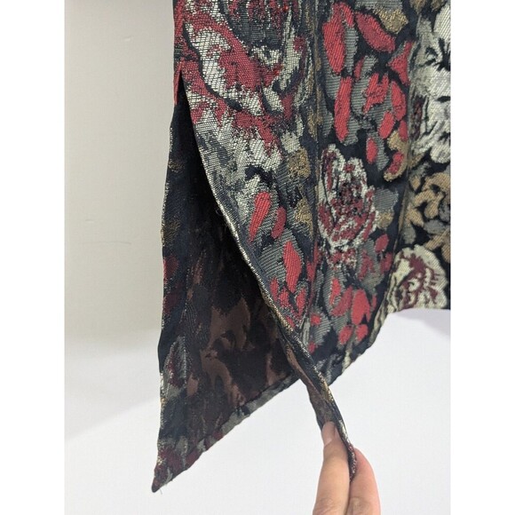 Chico's Long Beaded Floral Tapestry Metallic Jacket Blazer Floral Size Large - Picture 8 of 9